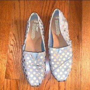 Tom's Gold Polkadot Women's size 7.5 Shoes